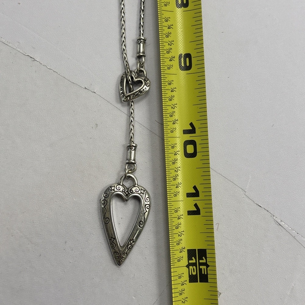 Vtg Brighton Necklace Heart In Heart 12 Inch - Picture 6 of 6